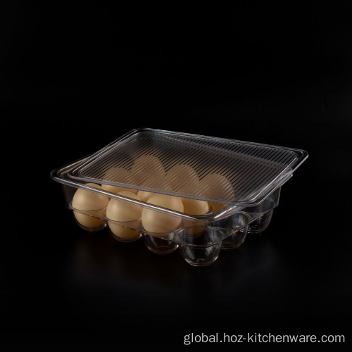 Fridge Storage Bins Egg Tray Holder with Lid & Handles Supplier